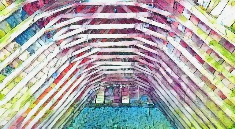 Charpente d'une grange à Roucolle (Cantal). Charpente d'une grange à Roucolle (Cantal)