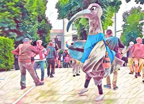 La mascotte du collectif, un courlis cendré bien sûr ! (festival des Hautes-Terres 2024) La mascotte du collectif, un courlis cendré bien sûr !