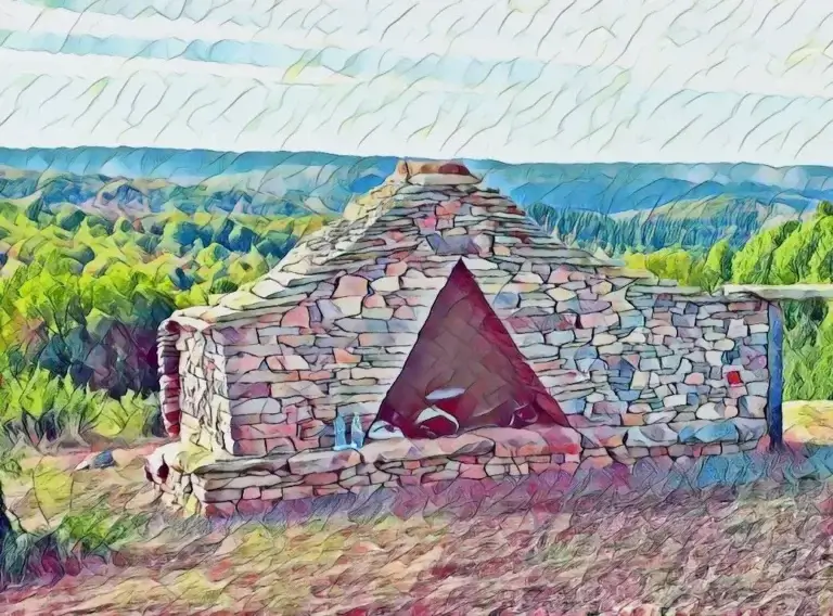 Bivouac dans une construction en pierres sèches (Lot). Bivouac dans une construction en pierres sèches (Lot)